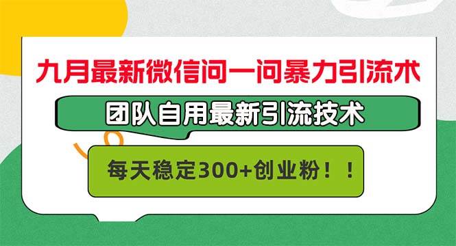 （12735期）九月最新微信问一问暴力引流术，团队自用引流术，每天稳定300+创…-金云网创--一切美好高质量资源，尽在金云网创！