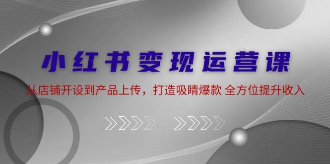 （12520期）小红书变现运营课：从店铺开设到产品上传，打造吸睛爆款 全方位提升收入-金云网创--一切美好高质量资源，尽在金云网创！