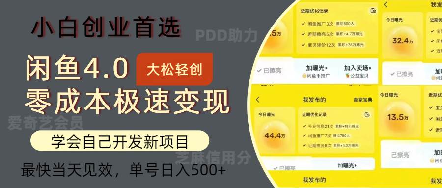 （12434期）闲鱼0成本极速变现项目，多种变现方式 单号日入500+最新玩法-金云网创--一切美好高质量资源，尽在金云网创！