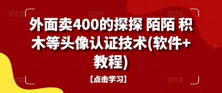 外面卖400的探探 陌陌 积木等头像认证技术(软件+教程)-金云网创--一切美好高质量资源，尽在金云网创！