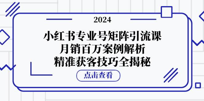 （12943期）小红书专业号矩阵引流课，月销百万案例解析，精准获客技巧全揭秘-金云网创--一切美好高质量资源，尽在金云网创！