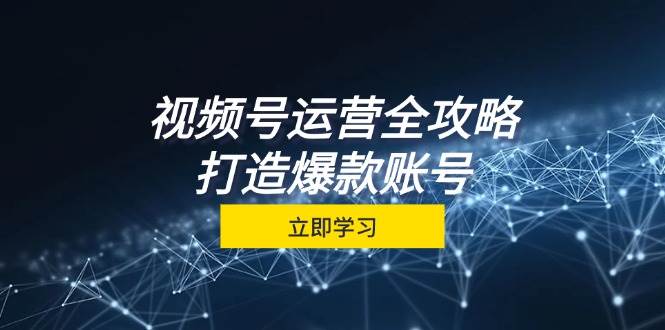 视频号运营全攻略，从定位到成交一站式学习，视频号核心秘诀，打造爆款账号-金云网创--一切美好高质量资源，尽在金云网创！