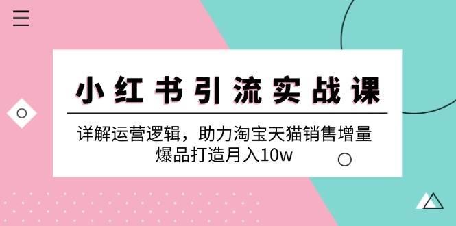 小红书引流实战课：详解运营逻辑，助力淘宝天猫销售增量，爆品打造月入10w-金云网创--一切美好高质量资源，尽在金云网创！