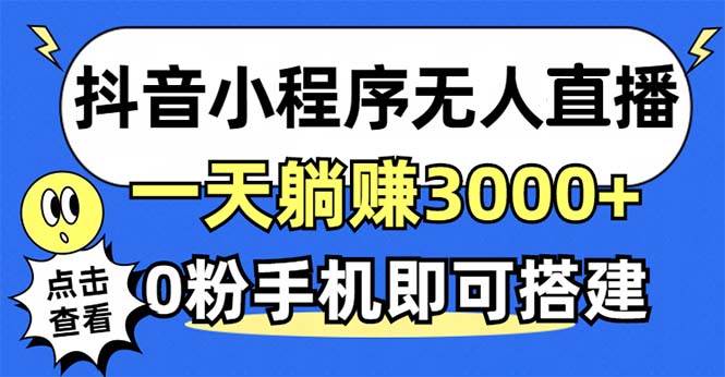 （12988期）抖音小程序无人直播，一天躺赚3000+，0粉手机可搭建，不违规不限流，小…-金云网创--一切美好高质量资源，尽在金云网创！