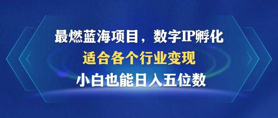 （12941期）最燃蓝海项目  数字IP孵化  适合各个行业变现  小白也能日入5位数-金云网创--一切美好高质量资源，尽在金云网创！