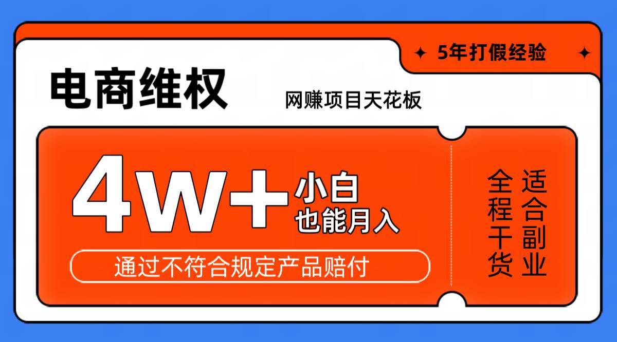 网赚项目天花板电商购物维权月收入稳定4w+独家玩法小白也能上手-金云网创--一切美好高质量资源，尽在金云网创！