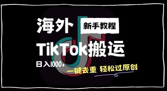 2024最新海外TikTok搬运玩法，一键去重轻松过原创，新手无经验也能日入1k【揭秘】-金云网创--一切美好高质量资源，尽在金云网创！