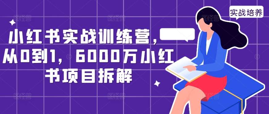 小红书实战训练营，从0到1，6000万小红书项目拆解-金云网创--一切美好高质量资源，尽在金云网创！