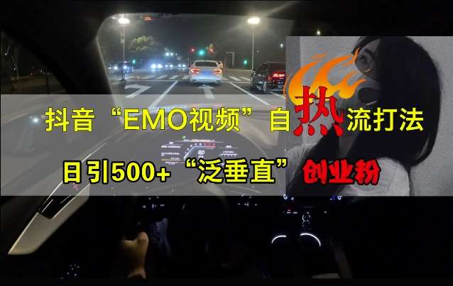 抖音EMO视频自热打法，日引500+“泛垂直”创业粉-金云网创--一切美好高质量资源，尽在金云网创！