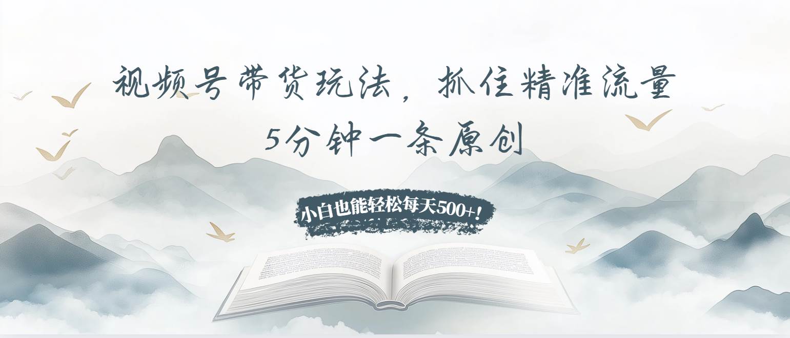 （13492期）视频号带货玩法，抓住精准流量，5分钟一条原创，小白也能轻松每天500+！-金云网创-金云网创--一切美好高质量资源,尽在金云网创！