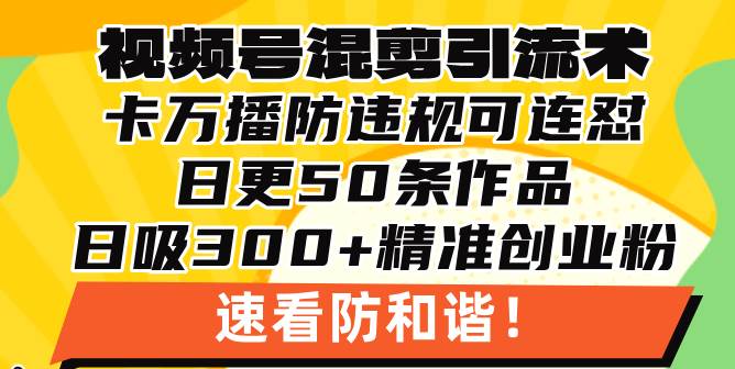 （13400期）视频号混剪引流技术，500万播放引流17000创业粉，操作简单当天学会-金云网创-金云网创--一切美好高质量资源,尽在金云网创！