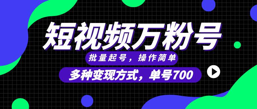 （13497期）短视频快速涨粉，批量起号，单号700，多种变现途径，可无限扩大来做。-金云网创-金云网创--一切美好高质量资源,尽在金云网创！