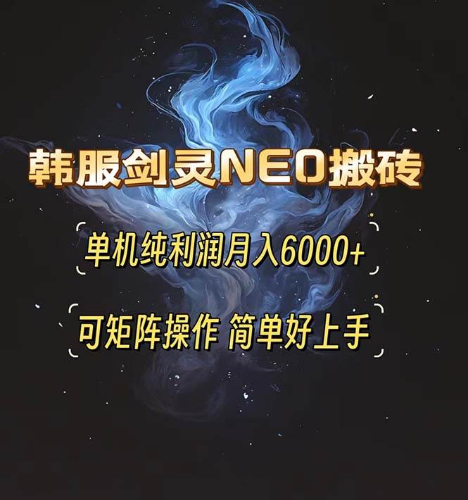 （13435期）韩服剑灵NEO搬砖攻略，单机纯利润月入6000+ 可矩阵操作，简单好上手。-金云网创-金云网创--一切美好高质量资源,尽在金云网创！