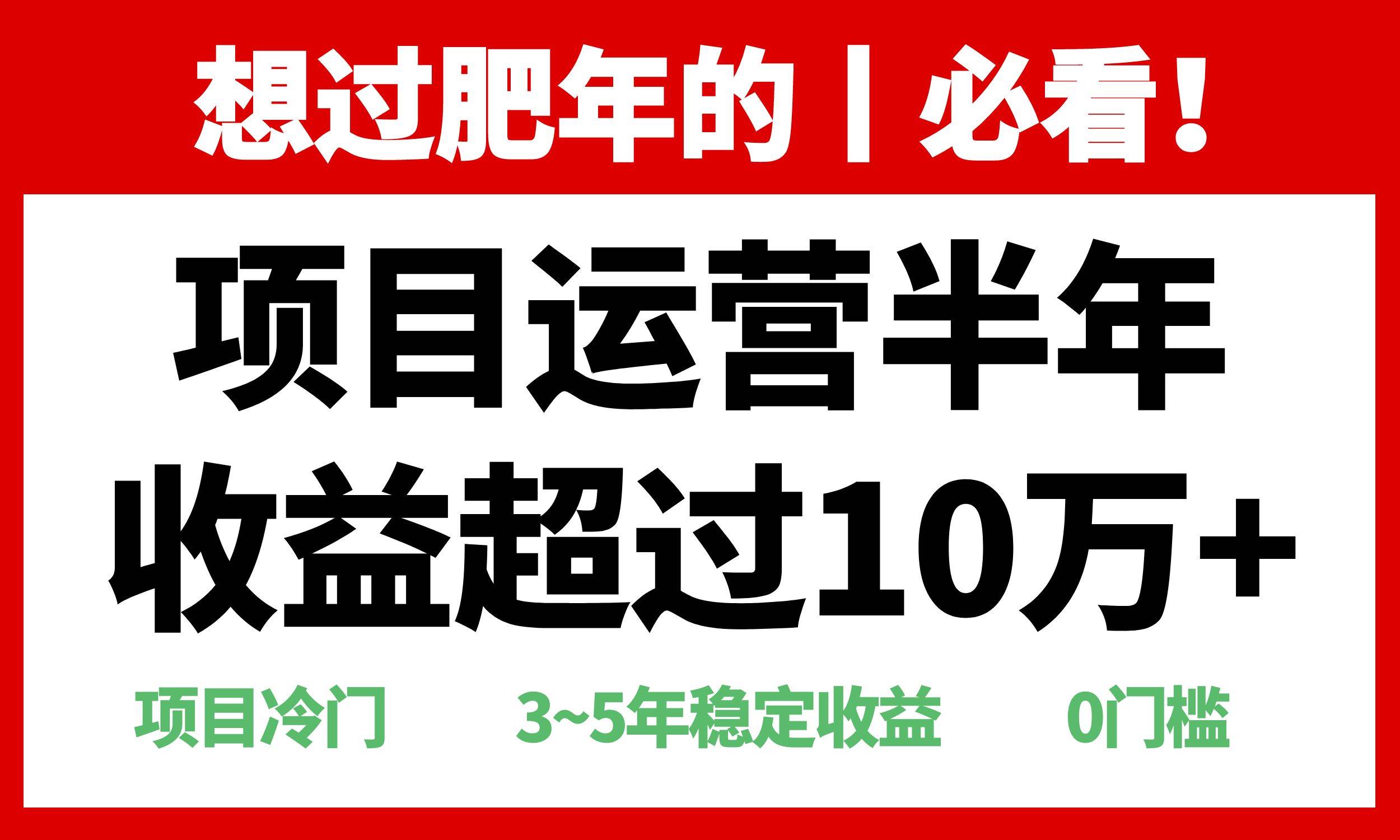 （13663期）年前过肥年的必看的超冷门项目，半年收益超过10万+，-金云网创-金云网创--一切美好高质量资源,尽在金云网创！