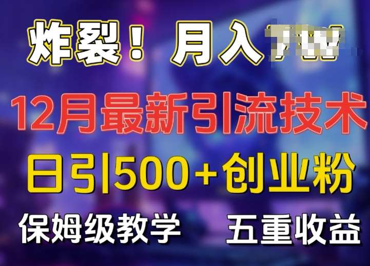 炸裂!揭秘12月最新日引流500+精准创业粉，多重收益保姆级教学-金云网创-金云网创--一切美好高质量资源,尽在金云网创！