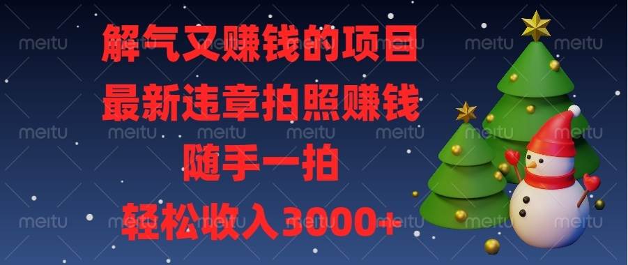 （13686期）解气又赚钱的项目，最新违章拍照赚钱，随手一拍，轻松收入3000+-金云网创-金云网创--一切美好高质量资源,尽在金云网创！