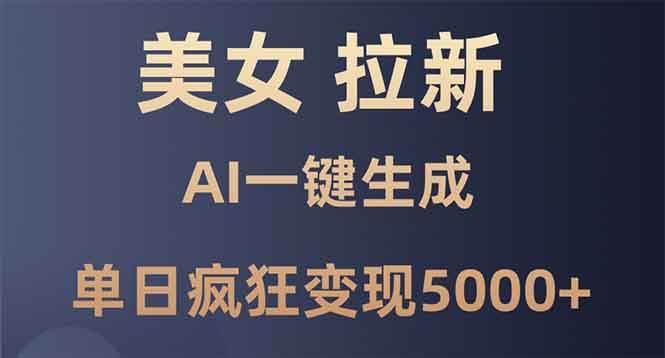 （13866期）美女暴力拉新，通过AI一键生成，单日疯狂变现5000+，纯小白一学就会！-金云网创-金云网创--一切美好高质量资源,尽在金云网创！