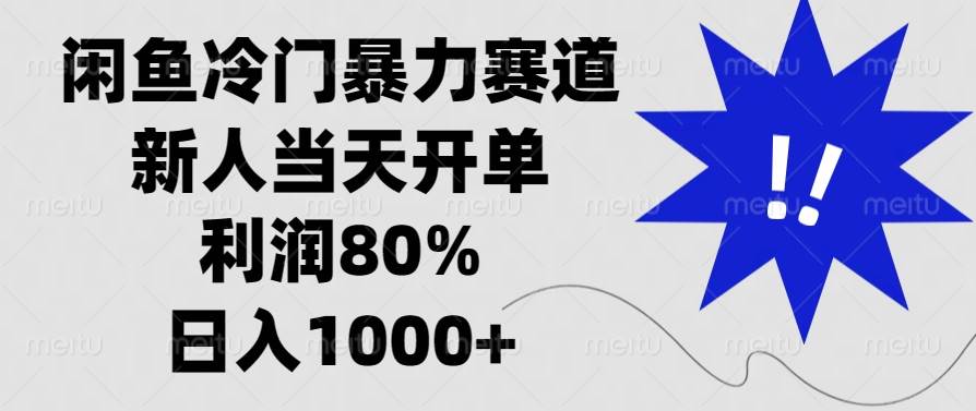 （13660期）闲鱼冷门暴力赛道，新人当天开单，利润80%，日入1000+-金云网创-金云网创--一切美好高质量资源,尽在金云网创！