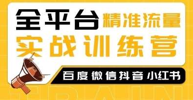 全平台精准流量实战训练营，百度微信抖音小红书SEO引流教程-金云网创-金云网创--一切美好高质量资源,尽在金云网创！