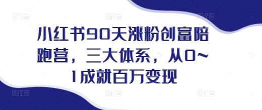 小红书90天涨粉创富陪跑营，​三大体系，从0~1成就百万变现，做小红书的最后一站-金云网创-金云网创--一切美好高质量资源,尽在金云网创！