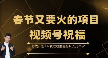 春节又要火的项目视频号祝福，分成计划+带货双收益，轻松月入几个W【揭秘】-金云网创-金云网创--一切美好高质量资源,尽在金云网创！