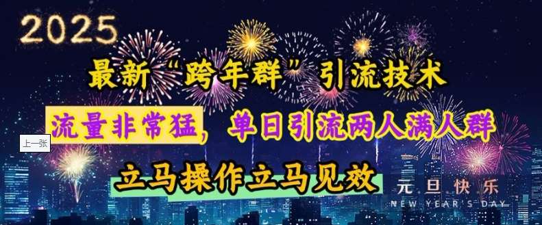 最新“跨年群”引流，流量非常猛，单日引流两人满人群，立马操作立马见效【揭秘】-金云网创-金云网创--一切美好高质量资源,尽在金云网创！