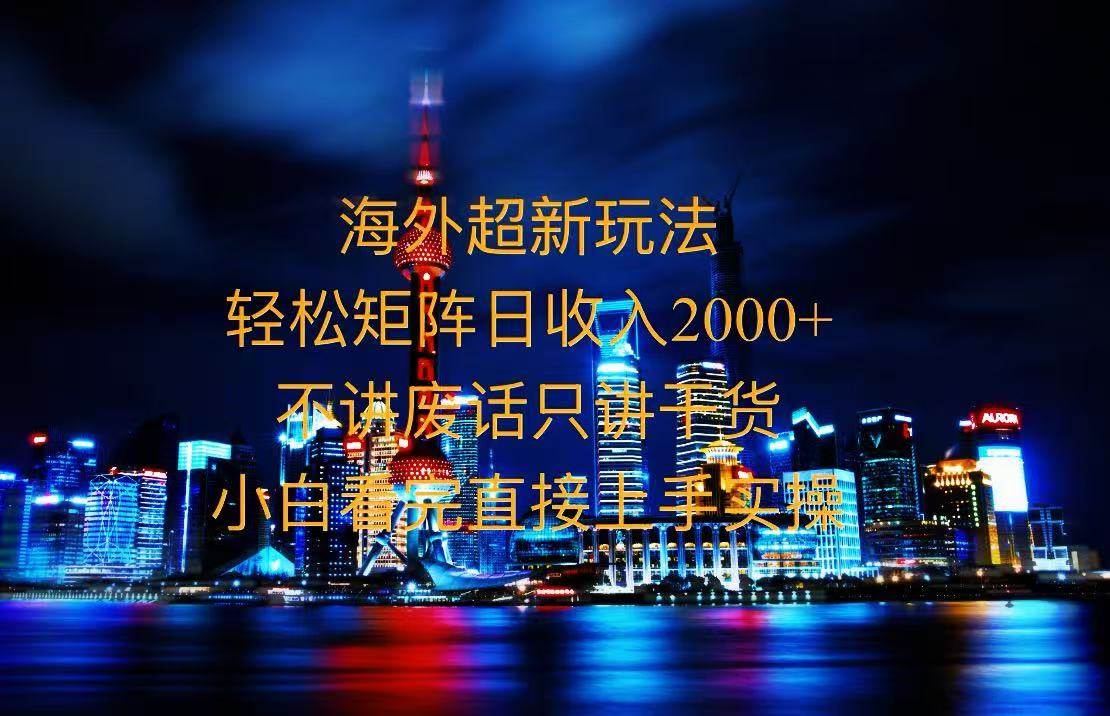 （13583期）2025全新海外暴力玩法，操作简单，小白轻松上手-金云网创-金云网创--一切美好高质量资源,尽在金云网创！