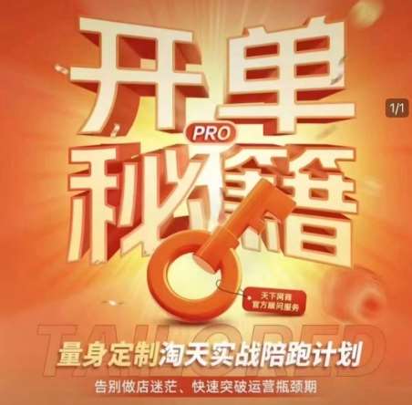 淘宝开单秘籍PRO，量身定制淘天实战陪跑计划，告别做店迷茫、快速突破运营瓶颈期-金云网创-金云网创--一切美好高质量资源,尽在金云网创！