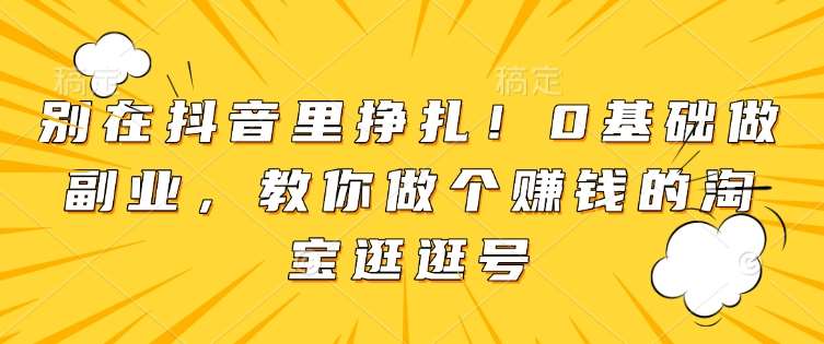 别在抖音里挣扎！0基础做副业，教你做个赚钱的淘宝逛逛号-金云网创-金云网创--一切美好高质量资源,尽在金云网创！