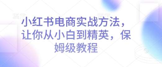 小红书电商实战方法，让你从小白到精英，保姆级教程-金云网创-金云网创--一切美好高质量资源,尽在金云网创！