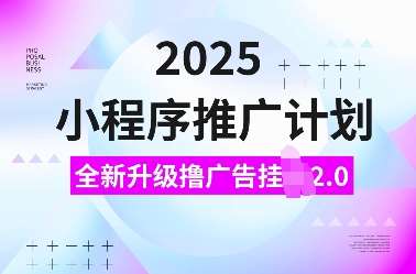 2025小程序推广计划，全新升级撸广告挂JI2.0玩法，日入多张，小白可做【揭秘】-金云网创-金云网创--一切美好高质量资源,尽在金云网创！