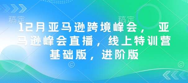 12月亚马逊跨境峰会， 亚马逊峰会直播，线上特训营基础版，进阶版-金云网创-金云网创--一切美好高质量资源,尽在金云网创！