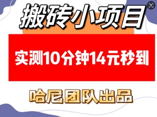 搬砖小项目，实测10分钟14元秒到，每天稳定几张(赠送必看稳定)-金云网创-金云网创--一切美好高质量资源,尽在金云网创！