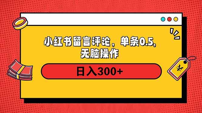 （14044期）小红书评论单条0.5元，日入300＋，无上限，详细操作流程-金云网创-金云网创--一切美好高质量资源,尽在金云网创！